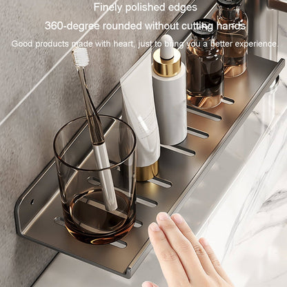 Faucet Rack Home Bathroom Vanity Shelf No Hole Storage Shelf, Length: 30cm (Black) - Shelves by buy2fix | Online Shopping UK | buy2fix