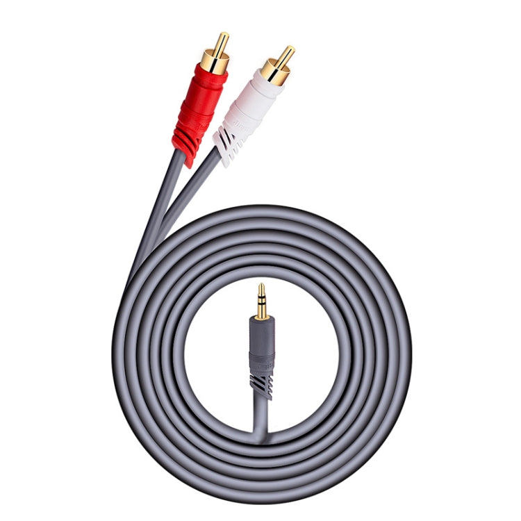 JINGHUA 3.5mm To 2RCA Audio Cable Game Console Outdoor Audio Connection Cable, Size: 20m(Grey) - RCA Cable by JINGHUA | Online Shopping UK | buy2fix