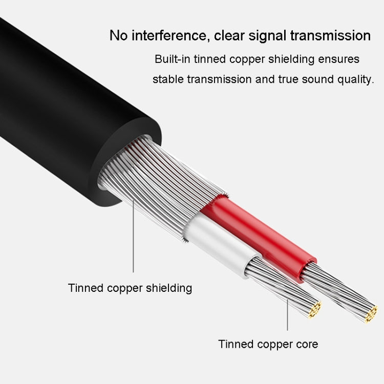 JINGHUA 3.5mm To 2RCA Audio Cable Game Console Outdoor Audio Connection Cable, Size: 20m(Grey) - RCA Cable by JINGHUA | Online Shopping UK | buy2fix