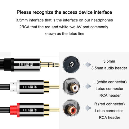 JINGHUA 1 In 2 3.5mm Audio Cable  3.5mm To 2RCA Double Lotus Computer Speaker Cell Phone Plug Cable, Length: 1.5m - RCA Cable by JINGHUA | Online Shopping UK | buy2fix