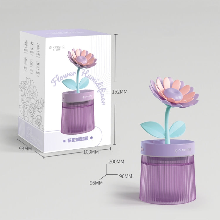 Flower Spray Hhydrating Colorful Atmosphere Light USB Aromatherapy Humidifier, Color: Gardenia Purple - Air Purifiers & Accessories by buy2fix | Online Shopping UK | buy2fix