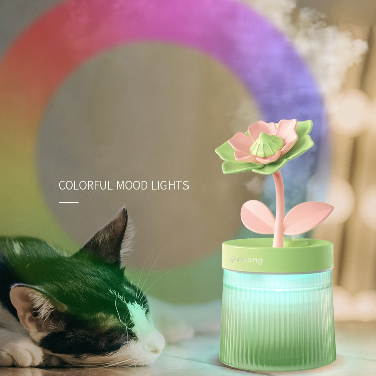 Flower Spray Hhydrating Colorful Atmosphere Light USB Aromatherapy Humidifier, Color: Sunflower Green - Air Purifiers & Accessories by buy2fix | Online Shopping UK | buy2fix