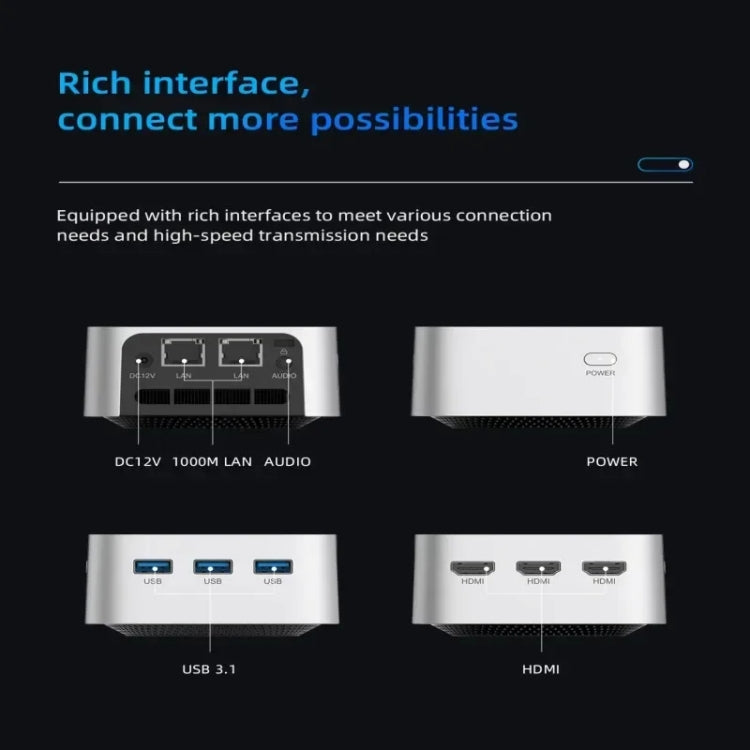 T8Plus Alder Lake-N100 4K Dual Band WIFI Bluetooth Office Game Portable Mini PC, Spec: 8G 512G US Plug - Windows Mini PCs by buy2fix | Online Shopping UK | buy2fix