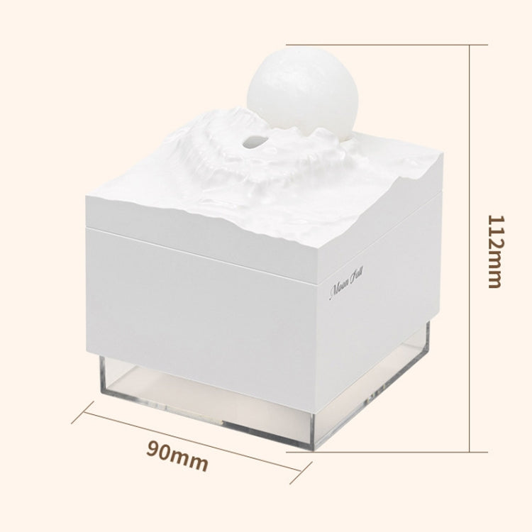 Moon Meteorite Mini Humidifier With Colorful Night Light(White) - Air Purifiers & Accessories by buy2fix | Online Shopping UK | buy2fix