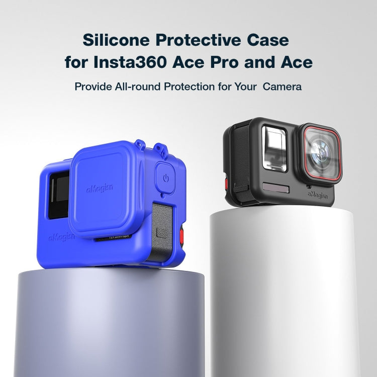 aMagisn Silicone Protection Case Sports Camera Protection Accessories For Insta360 Ace (Black) - Case & Bags by aMagisn | Online Shopping UK | buy2fix