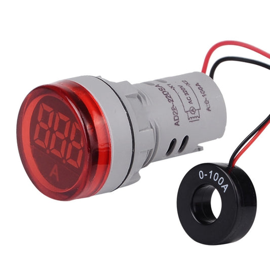 SINOTIMER ST16A Round 22mm LED Digital Signal Light 220V AC Ammeter 0-100A AC Current Indicator Light(01 Red) - Current & Voltage Tester by SINOTIMER | Online Shopping UK | buy2fix