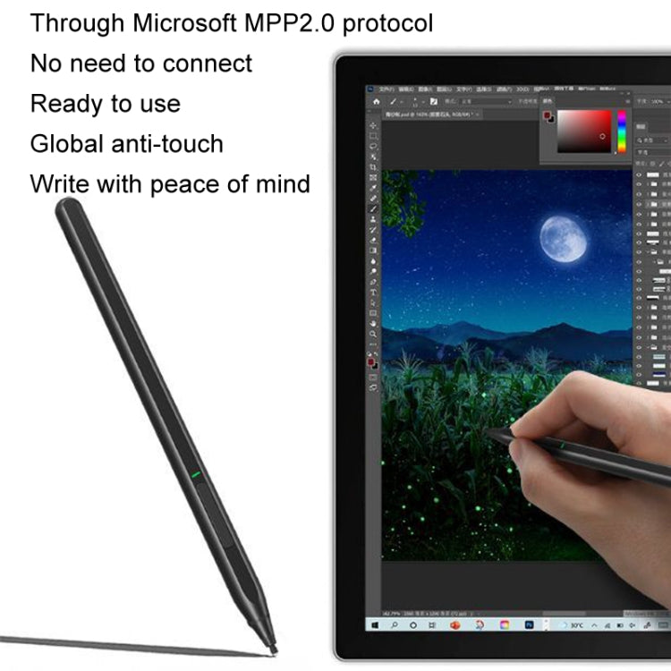 For Microsoft Surface 4096 Pressure Sensitive MPP2.0 Anti-false Touch Pressure Sensitive Capacitive Pen(Black) - Stylus Pen by buy2fix | Online Shopping UK | buy2fix