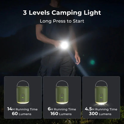 CP-17 Outdoor Multifunctional Camping Light Electric Mini Wireless Air Pump(Black) - Camping Lighting by buy2fix | Online Shopping UK | buy2fix