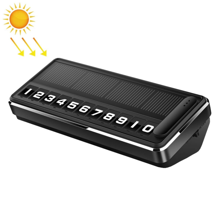 Car Temporary Parking License Plate Solar Rechargeable Luminous Parking Card(Black) - Parking Card by buy2fix | Online Shopping UK | buy2fix