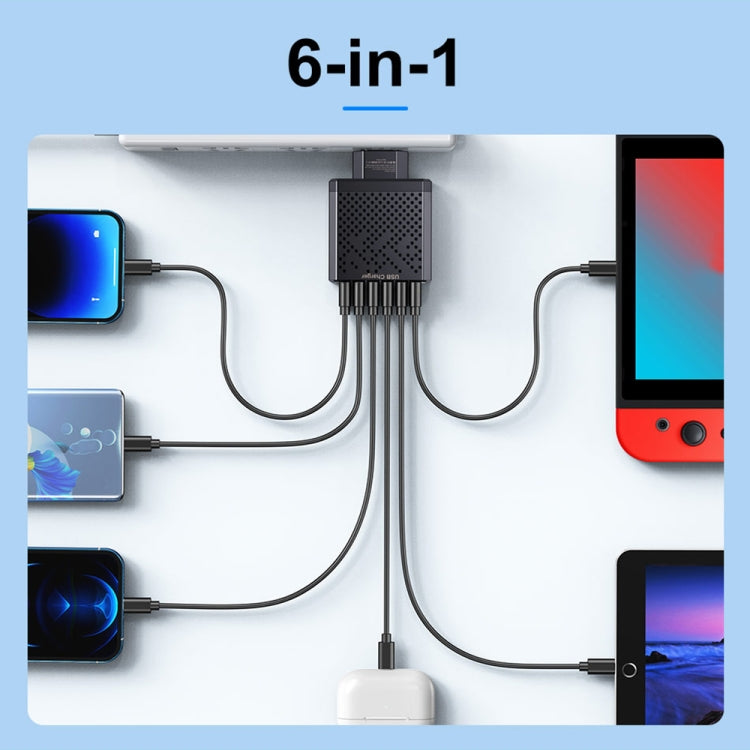 6-Ports Multifunctional Quick Charging USB Travel Charger Power Adapter, Model: White EU Plug - USB Charger by buy2fix | Online Shopping UK | buy2fix