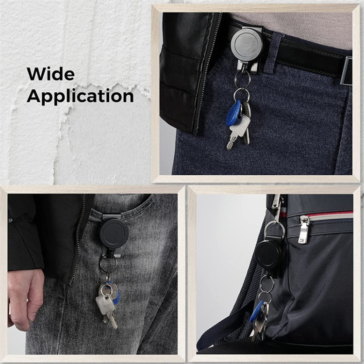Metal Material 360 Degree Rotatable Heavy Duty Retractable Keychain with Belt Clip - Key Rings by buy2fix | Online Shopping UK | buy2fix