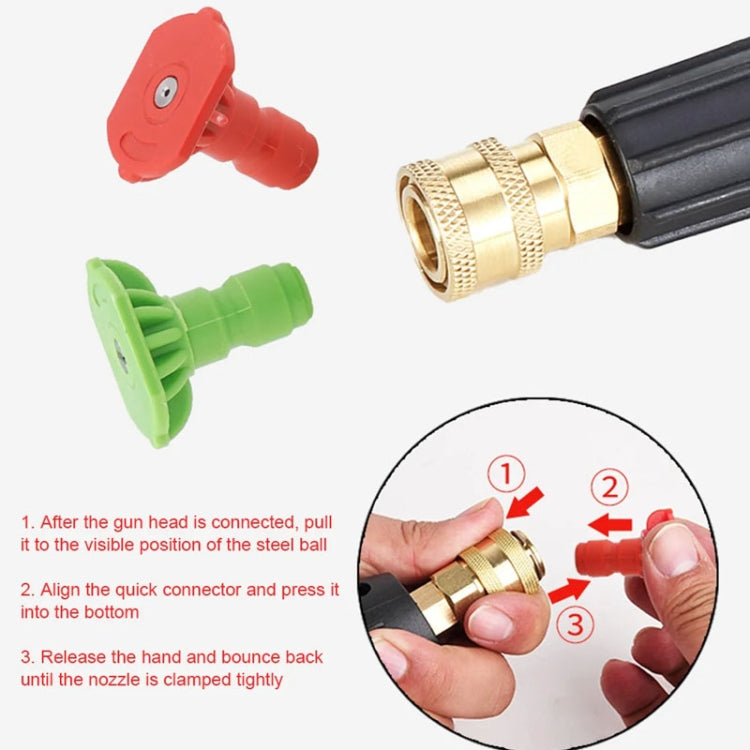 High-pressure Car Washer Nozzle Fan-shaped 1/4 Quick Plug Connector Water Rifle Parts, Specification: 25 Degree (1.1 Nozzle) - Car Washer & Accessories by buy2fix | Online Shopping UK | buy2fix