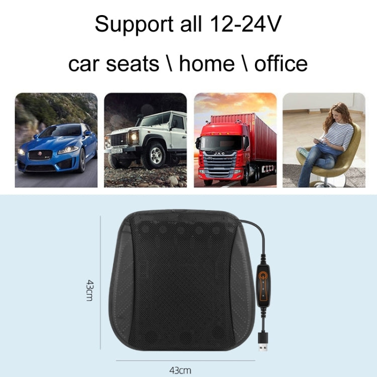 Car USB Summer Cool Ventilated Breathable Seat Cushion(Red 8 Sets Fan) - Seat Accessories by buy2fix | Online Shopping UK | buy2fix