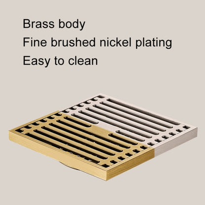 All Copper Brushed Anti-Odor Floor Drain Gravity Copper Core Bathroom Floor Drain, Specification: Round Straight Strip Single Use - Drain Strainers by buy2fix | Online Shopping UK | buy2fix