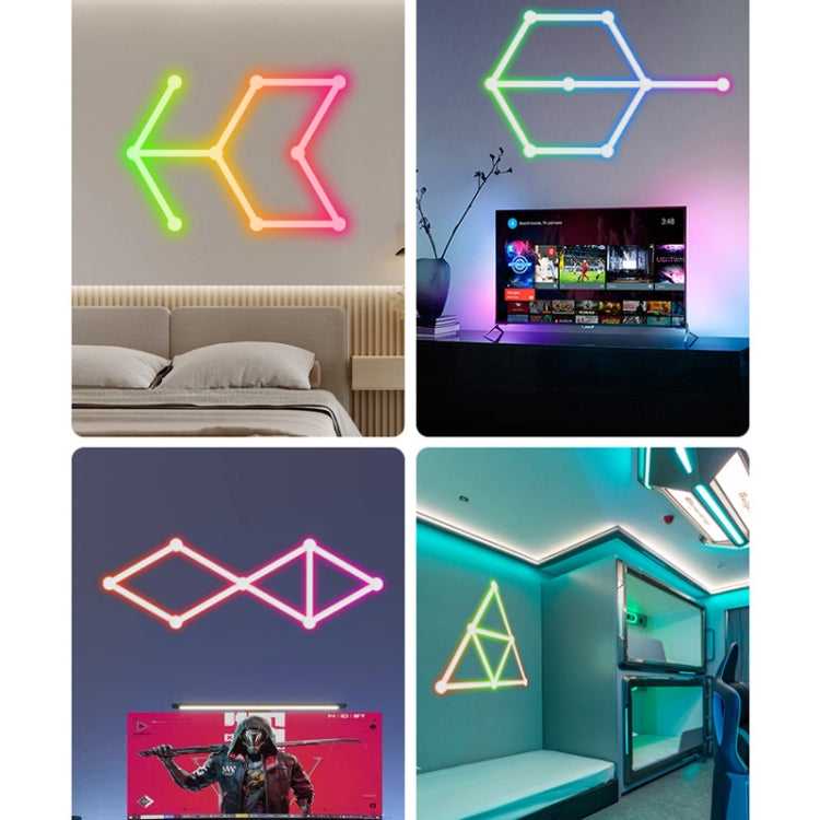 JSK-P26 Smart WiFi Bluetooth Version RGB Direct Illumination Phantom Splicing Light, Support Amazon Alexa / Google Assistant / DuerOS, Style: 9 Sections+UK Plug Adapter(White) - Novelty Lighting by buy2fix | Online Shopping UK | buy2fix