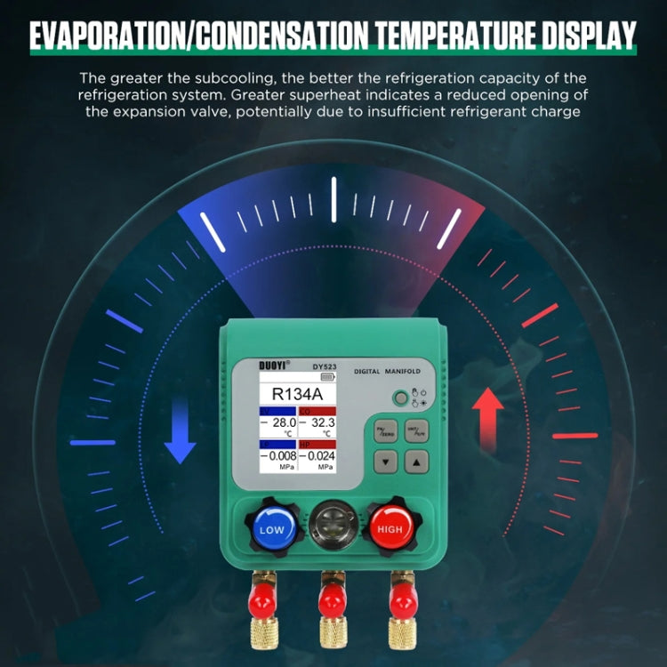 11pcs / Set DUOYI DY523 Automotive Vacuum Pressure Gauge Liquid Charge Fluorine Repair Electronic Refrigerant Meter - Electronic Test by DUOYI | Online Shopping UK | buy2fix