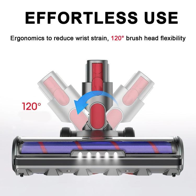 For Dyson V7 V8 V10 V11 Vacuum Cleaner Motor Head Soft Bristle Roller Brush With Light - For Dyson Accessories by buy2fix | Online Shopping UK | buy2fix