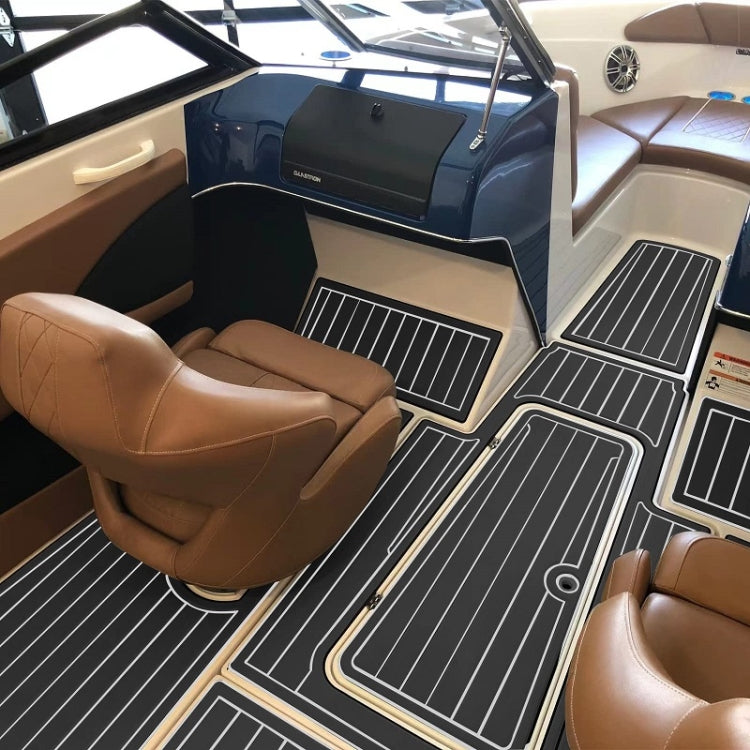 240x45x0.6cm Black White Yacht Imitation Teak Anti-Slip Deck EVA Mat - Floor Mats by buy2fix | Online Shopping UK | buy2fix