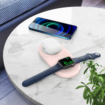 For Apple Watch / iPhone AhaStyle PT135 2 In 1 Silicone Wireless Charging Base(Midnight Blue) - Charger / Holder by AhaStyle | Online Shopping UK | buy2fix