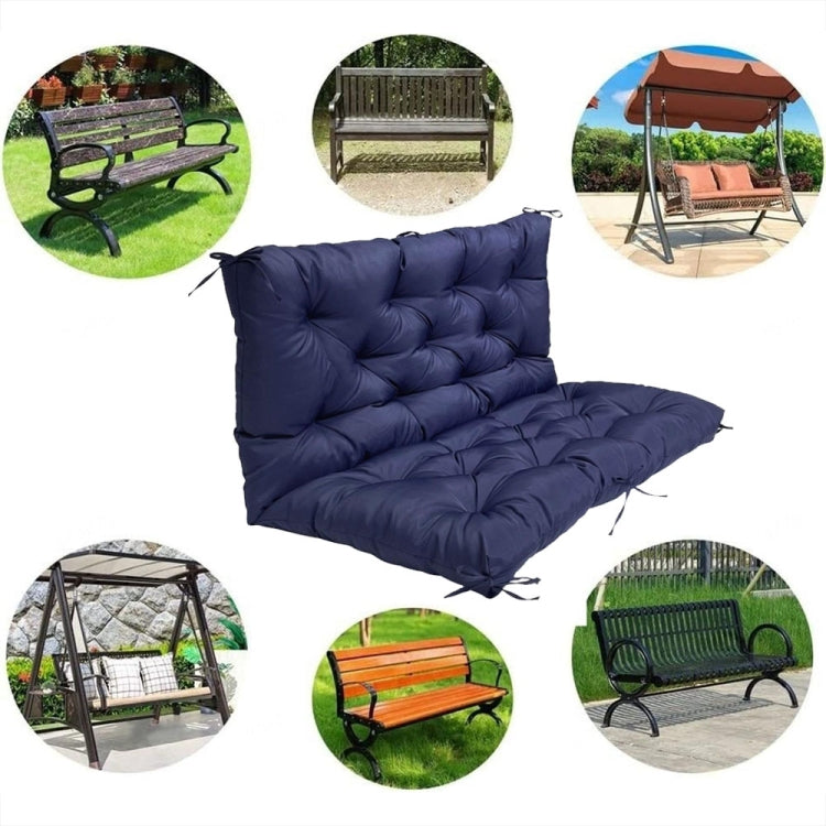 Outdoor Home Patio Soft Waterproof Sunscreen Bench Chair Cushion, Size: 120x100x10cm(Black) - Cushions & Pillows by buy2fix | Online Shopping UK | buy2fix