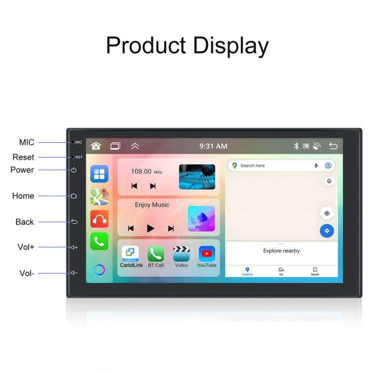 9inch Android 13.0 Dual Butt Universal Wireless Carplay Car Navigation Center Control All-In-One Monitor(Standard) - Car MP3 & MP4 & MP5 by buy2fix | Online Shopping UK | buy2fix