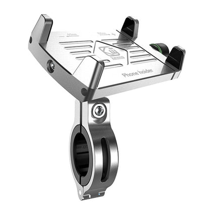 Kewig M7 Bicycle 4 Claws Aluminum Navigational Bracket Outdoor Cycling Cell Phone Holder(Silver) - Holder by Kewig | Online Shopping UK | buy2fix