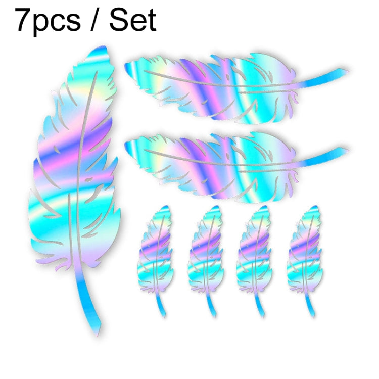7pcs / Set Car Feather Scratch Decal 3D Reflective Bumper Stickers(Colorful Radium Color) - Decorative Sticker by buy2fix | Online Shopping UK | buy2fix