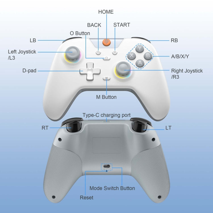 EasySMX X05 Wireless Gamepad Hall RGB Effect Controller For PC / Phone / Switch / Steam Deck(Green) - Gamepads by EasySMX | Online Shopping UK | buy2fix