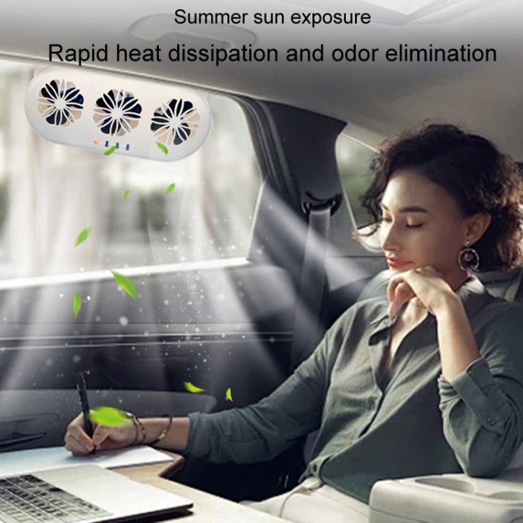 USB Plug-In Car Window Exhaust Fan Car Air Circulation Cooling Ventilation Fan, Color: White - Heating & Fans by buy2fix | Online Shopping UK | buy2fix