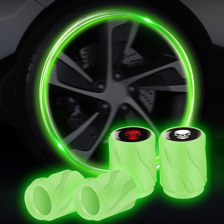 4pcs /Set Luminous Car Motorcycle Tire Modified Valve Cap, Color: Green Sports Car - Tire Valve Caps by buy2fix | Online Shopping UK | buy2fix