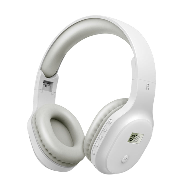 A8 Charging Version Portable Digital Display FM Headphone(White) - Radio Player by buy2fix | Online Shopping UK | buy2fix