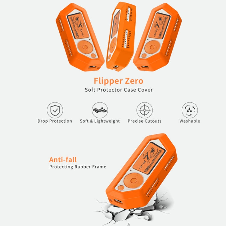 For Flipper Zero Electronic Pet Silicone Full-Cover Protective Case(Orange) - Accessories by buy2fix | Online Shopping UK | buy2fix