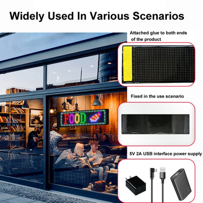 10.2x34.8cm（20 x 64 LEDs） Car Flexible Display Advertising Screen APP Bluetooth Smart Screen - Car Monitor by buy2fix | Online Shopping UK | buy2fix