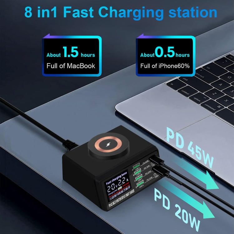 X9M 9-in-1 110W USB+PD Smart Multi-ports QI Magnetic Wireless Charger, Spec: Black AU Plug - Multifunction Charger by buy2fix | Online Shopping UK | buy2fix