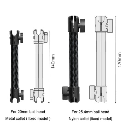 Car Phone Mount Extension Arm Double Jointed Swivel Adjustment Carbon Fiber Bracket Connecting Rod, Model: 140mm For 20mm Ball Head - Car Holders by buy2fix | Online Shopping UK | buy2fix