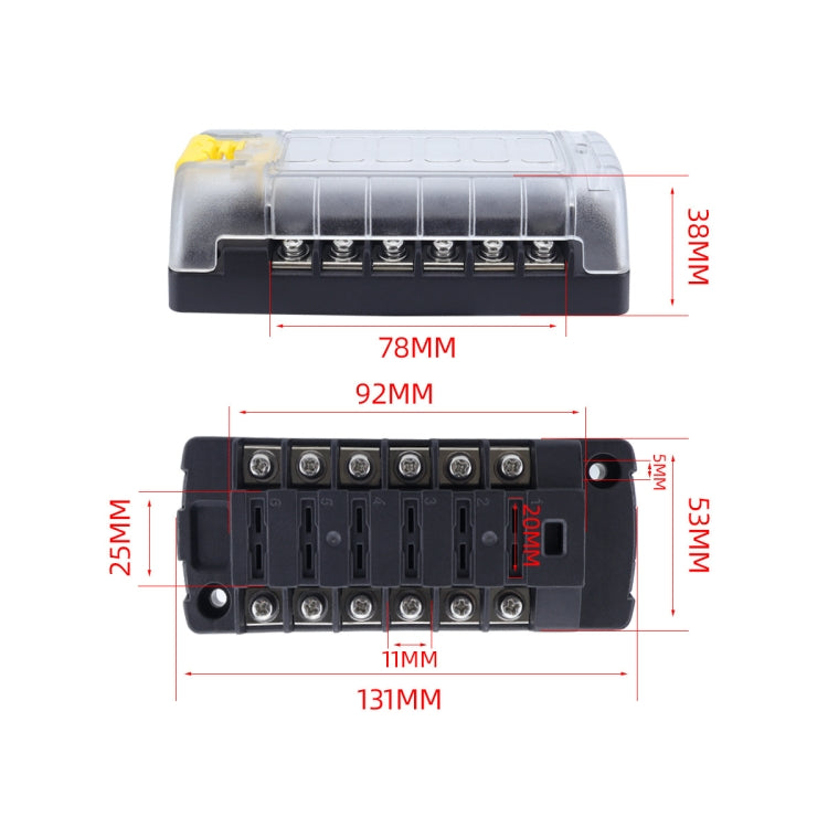 6-Way Plug-In Insulated Cover Fuse Box For Cars Yachts, Set: Standard - Fuse by buy2fix | Online Shopping UK | buy2fix