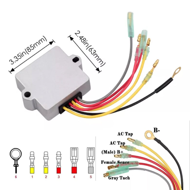 Voltage Regulator Rectifier For Mercury Mariner Outboard 6 Wire 815279 830179-2 815279-3 883072T 8M0084173 - Voltage Stabilizer by buy2fix | Online Shopping UK | buy2fix