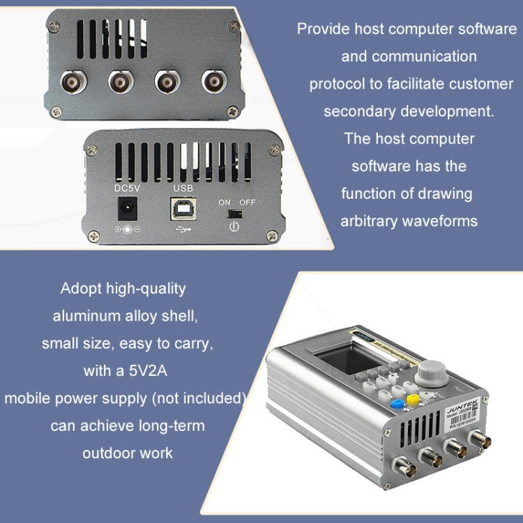 JUNTEK Programmable Dual-Channel DDS Function Arbitrary Waveform Signal Generator, Frequency: 15MHz(AU Plug) - Other Tester Tool by buy2fix | Online Shopping UK | buy2fix