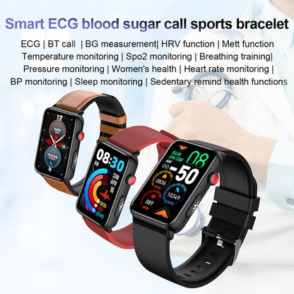 Smart Watch Ring ECG Temperature Heart Rate Blood Pressure Health Bluetooth Talking Watch, Color: Black Silicone - Smart Wristbands by buy2fix | Online Shopping UK | buy2fix