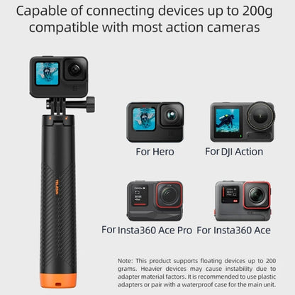 TELESIN 61cm Underwater Buoyancy Bar Retractable Selfie Stick Tripod For GoPro Insta360 DJI OSMO Action Camera - Floating Grip & Ball by TELESIN | Online Shopping UK | buy2fix