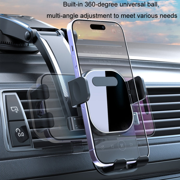 Car Suction Cup Dashboard Automatic Lock Mobile Phone Holder, Style: Glossy Telescopic Base - Car Holders by buy2fix | Online Shopping UK | buy2fix