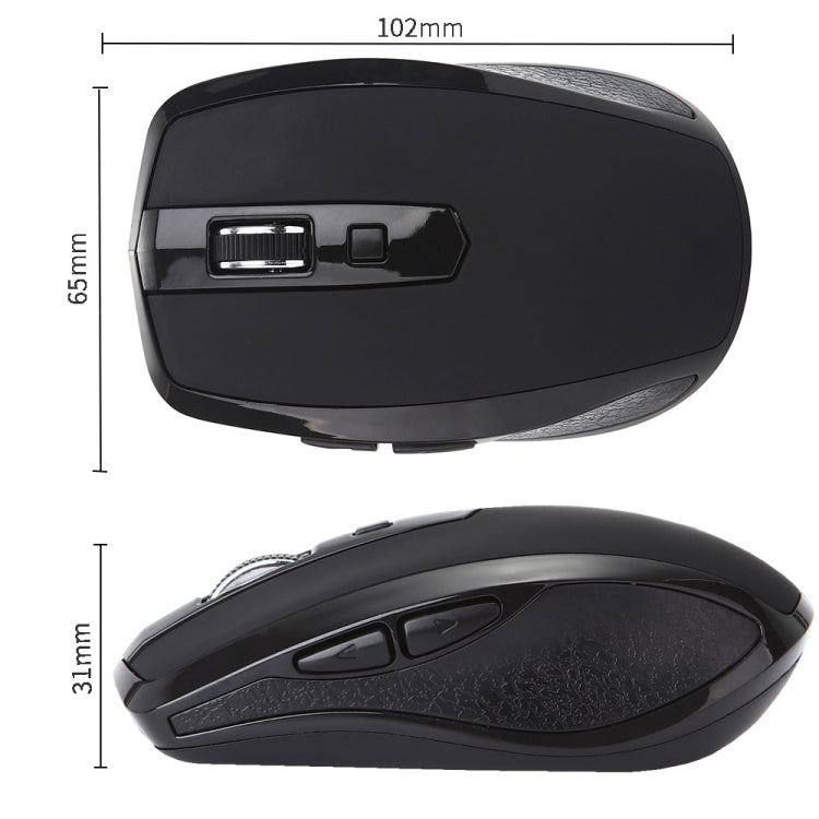 6-Keys Type-C/USB-C Laptop Office Game Silent Wireless Mouse(Black) - Wireless Mice by buy2fix | Online Shopping UK | buy2fix