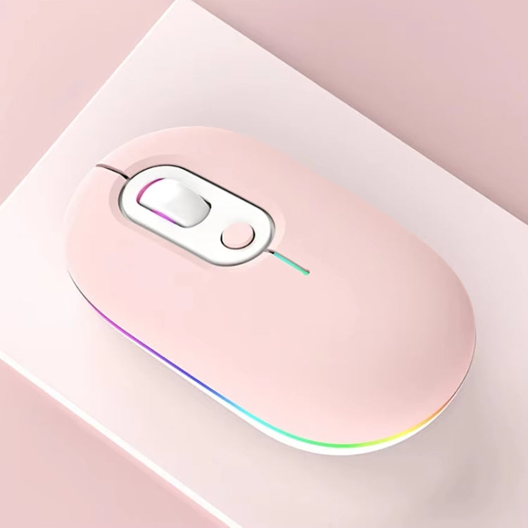 Rechargeable Illuminated Silent Wireless Mouse, Style: 2.4G+Bluetooth Pink - Wireless Mice by buy2fix | Online Shopping UK | buy2fix