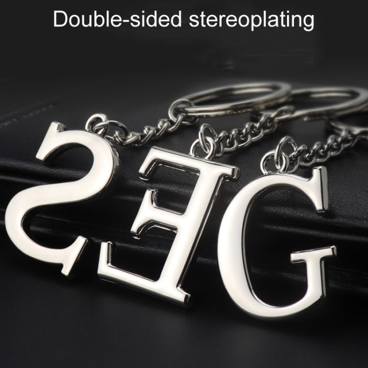 Double-Sided Three-Dimensional Plating Alphabet Keychain, Style: K - Key Rings by buy2fix | Online Shopping UK | buy2fix