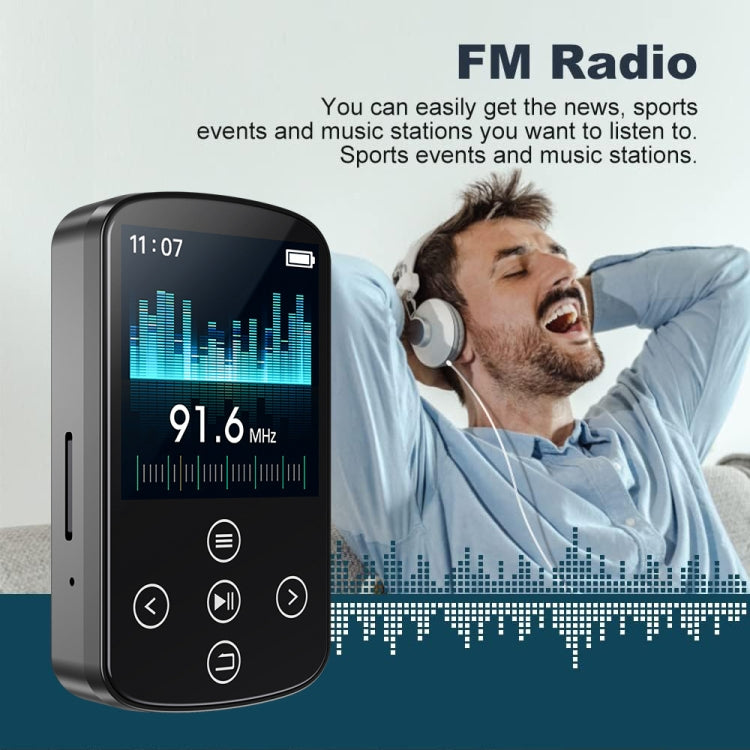 MP3 Bluetooth Music Player HIFI Sports Clip Touch Screen MP4, Memory: No TF Card(Black) - MP3 Player by buy2fix | Online Shopping UK | buy2fix