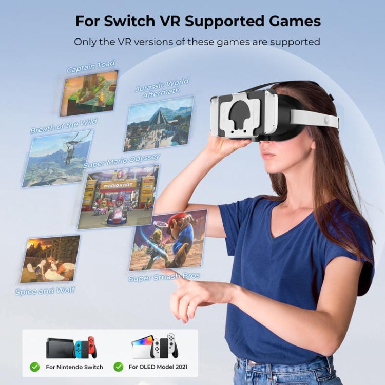 DEVASO Compatible With Switch / Switch OLED Display Game Console HD 3D VR Glasses Headband Adjustment Accessories(Black White) - VR Headset by DEVASO | Online Shopping UK | buy2fix