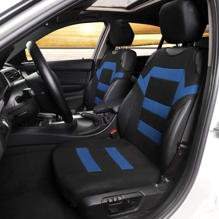 Car Vest Style Double Front Seat Interior Seat Cover(Blue) - Seat Accessories by buy2fix | Online Shopping UK | buy2fix