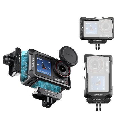 For DJI OSMO Action 5 Pro / 4 / 3 aMagisn Metal Rabbit Cage Protection Frame With Len Cap(Black) - Protection Frame by aMagisn | Online Shopping UK | buy2fix