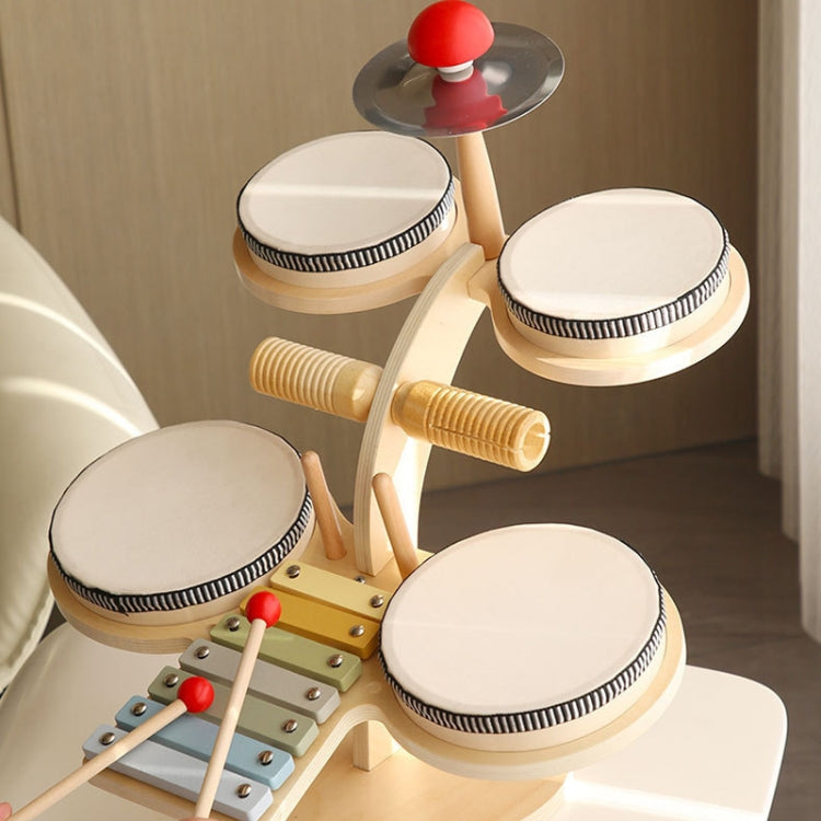 Children Wooden Desktop Music Percussion Toy Baby Early Learning Drum Enlightenment Toy, Style: Multi-function Drum Set - Musical Instrument Toys by buy2fix | Online Shopping UK | buy2fix