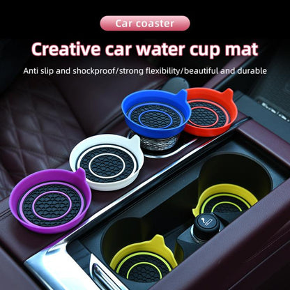 Car Bowl-shaped Non-slip Heat-insulating Double-ring Water Coaster, Color: Yellow - Car Drink Holders by buy2fix | Online Shopping UK | buy2fix